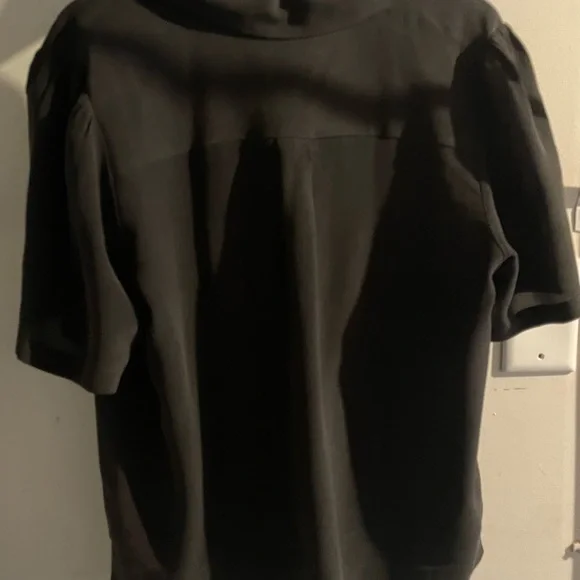Everlane Womens Silk Short-Sleeve Button-Up Shirt Size 4 black - Picture 3 of 8